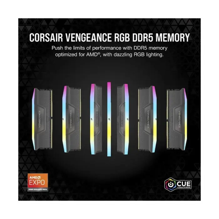 Corsair Vengeance RGB 16GB DDR5 6000MHz Black Heatsink Gaming Desktop RAM #CMH32GX5M2E6000Z36