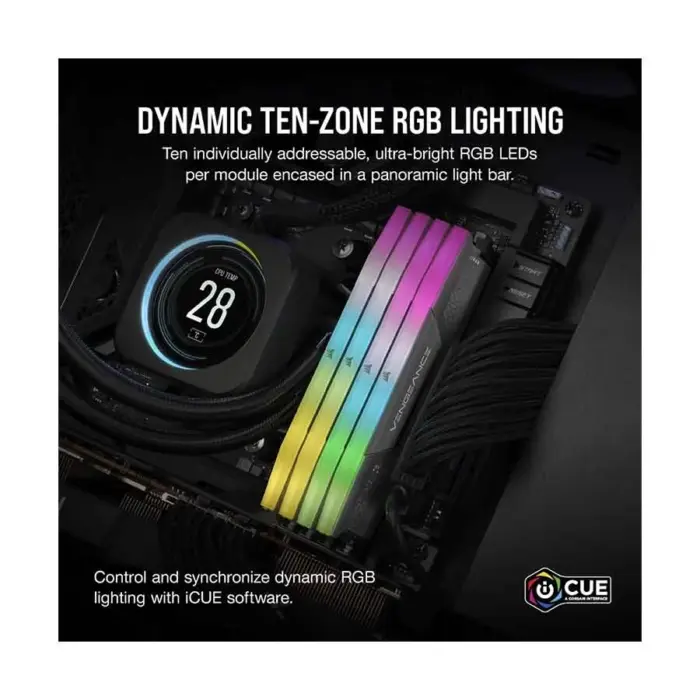 Corsair Vengeance RGB 16GB DDR5 6000MHz Black Heatsink Gaming Desktop RAM #CMH32GX5M2E6000Z36