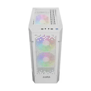 Gamdias AURA GC7 WH ARGB Mid Tower White ATX Gaming Desktop Casing with AURA GP250 (250W) PSU