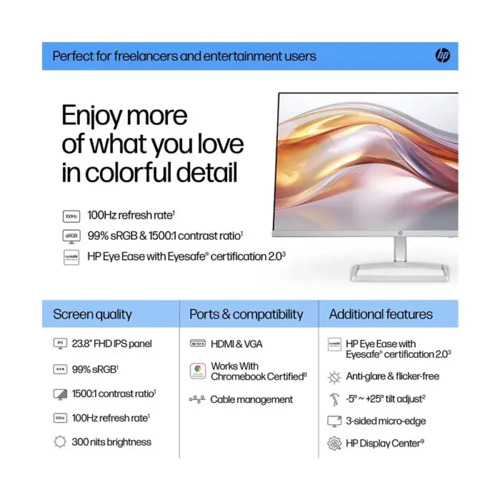 hp-series-5-524sf-238-inch-fhd-display-hdmi-51723379263.webp HP Series 5 524sf 23.8 Inch FHD Display HDMI & VGA Professional Monitor #94C18AA