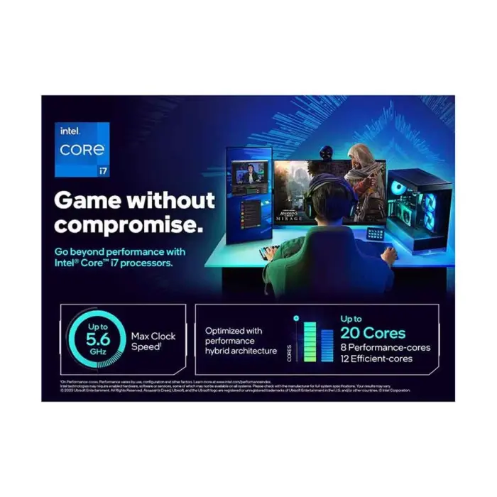 Intel Core i7 14th Gen Raptor Lake Refresh 14700K Up to 5.60GHz 20 Core LGA1700 Socket Processor (Fan Not Included) (Bundle with PC)