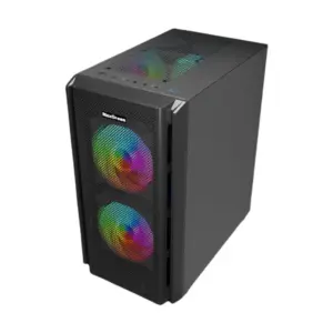 MaxGreen 5510-Mesh ARGB Mid Tower Black Micro-ATX Gaming Desktop Casing With Standard PSU