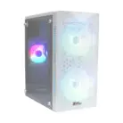 PC Power Shattered Web Mesh Mid Tower White Micro-ATX Desktop Casing with Standard PSU #PP-X2603 WH